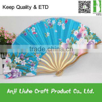 Beautiful lady Curve Ribs Cloth Bamboo Fan