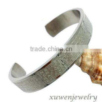 prayer religious stainless steel christian bangle bracelets                        
                                                Quality Choice