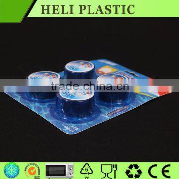 clear blister plastic round toy packaging box/tray with 4 compartments