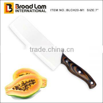 7" ceramic chef knife with wood handle