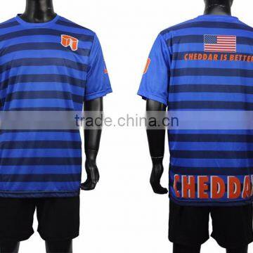 OEM stripe football jerseys blue color