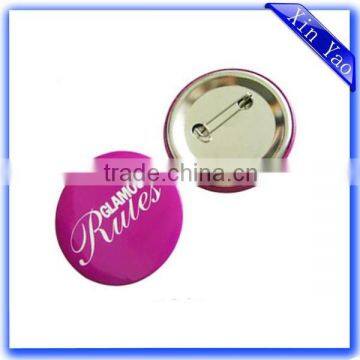 Promotional advertising sale cheap custom logo round tinplate badge