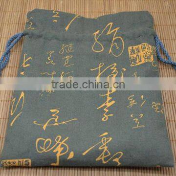 Wholesale Screen Printed Logo Decorative Natural Jute Drawstring Burlap Bags