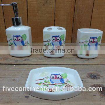 New owl big decal bathroom set washroom set shampoo bottle