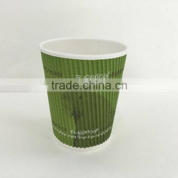 Solid Color Disposable 8oz 12oz 16oz Food Grade Corrugated Coffee Paper Cup photo-3