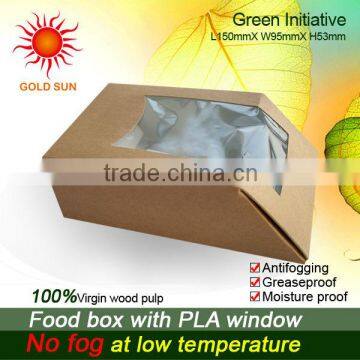 Food packaging Paper box cartons With Antifogging Window