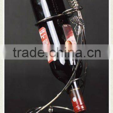 Chrome metal rack for wine bottles