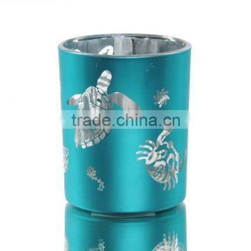 Ocean Theme Cylinder Glass Candle Holder