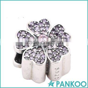 Flower shaped sterling silver charms for bracelet making