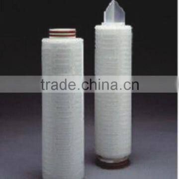 Microporous pleated film filter cartridge