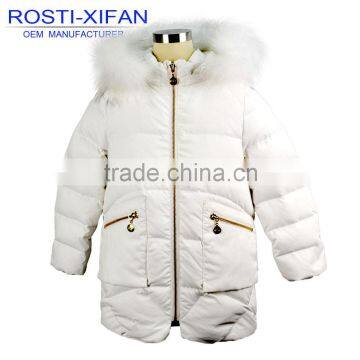 Kids Duck Down Jacket With Raccoon Hood for Children Winter Jacket