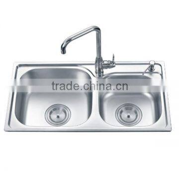 Double stainless steel Kitchen Sinks by factory