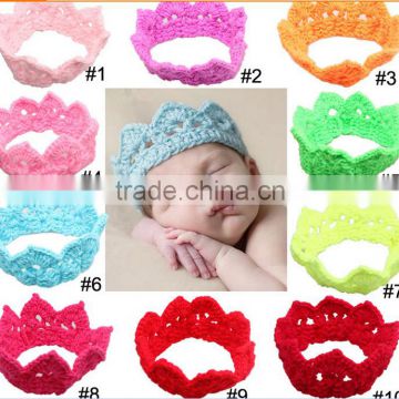 Baby crochet Tiara Headband Newborn headband Warm mini crown hat cap