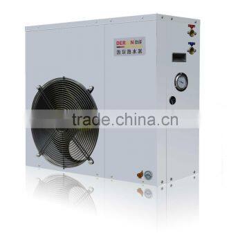 Deron air to water heat pump water heater, R410a or R417A, with electric heating element