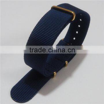Gold Hardware Navy Blue Ballistic Nylon Watch Strap 24mm photo-6