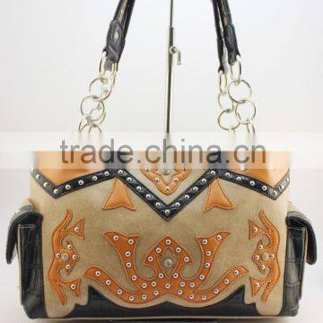 Embroidered Concealed Carry Rhinestone Studded Western Purse Factory