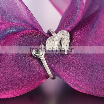 Lovely Heart Shape Design S925 Silver Poland Wedding Rings