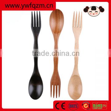 fancy two side wooden spoon and fork