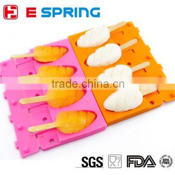 Silicone Ice Cream Bar Molds 4 Cavity Pop Mold DIY Mini Ice Cream Maker