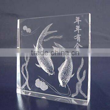 Fish engraving crystal craft