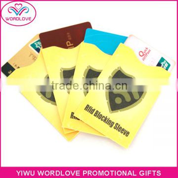 Anti Data Theft RFID blocking card sleeve for credit card and passport