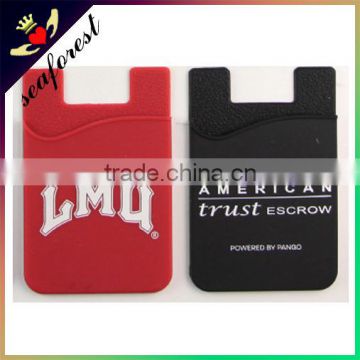 custom silicone smart wallet self adhesive card holder for mobile phone