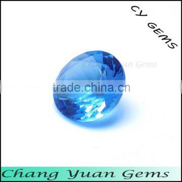 Sky blue color Round shape glass gems