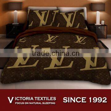 L & V reactive printed 120gsm microfiber comforter set 4pcs bedding sets