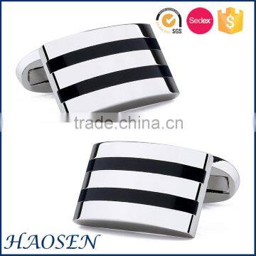 Wholesale Classical Black Polished Enamel Cufflinks Blank