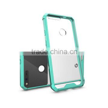 Wholesale Cheap Price Transparent 2 in 1 TPU Bumper + Hard Plastic Hybrid Back Cover Acrylic Clear Case For Google Pixel XL photo-4