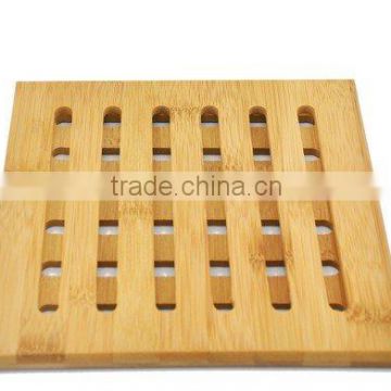 2-pack Lattice Bamboo Wooden Trivet Pot Pan Insulation Mat