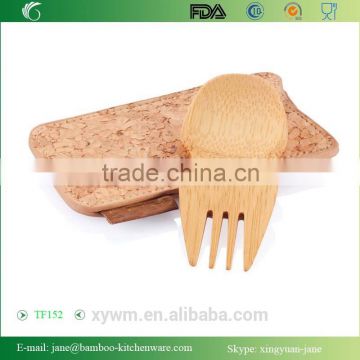 Mini Smart and Convenient Bamboo spoon and fork