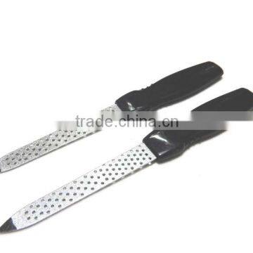 Slotted dots stainless steel nail file with pp handle