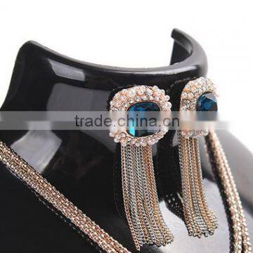 Acrylic Necklaces Earrings Display Jewelry Showcase Holder Organizer Stand Black(NE-B-0176) photo-4