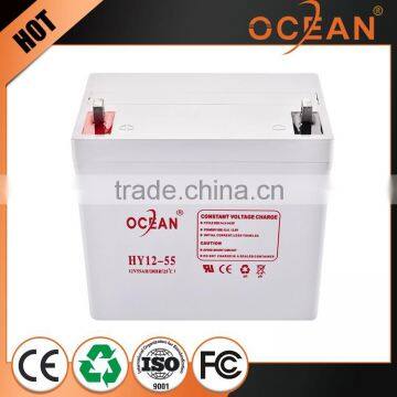 Unique big discount 12V new arrival 55ah 12v battery solar