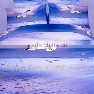 2014 high quality new design 100% cotton 3d animal prints 4 pieces bed sheet set