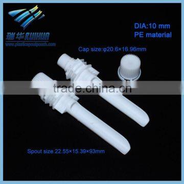 Wholesale Long 10mm Plastic Food Cap With Suction Nozzle