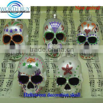 Set of 5 big black eys skull, wholesale Halloween glass skull