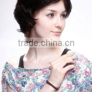 short wigs non remy hair, old ladies short fake curly hair wigs