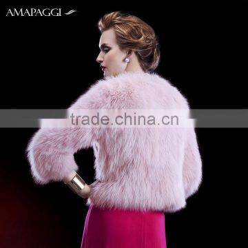 Wholesale Real Pink Fox Fur Jacket Coat for Women photo-3