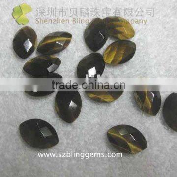 Natural gemstone faceted tiger eye cabochon 5*10mm