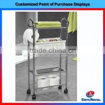 Hot sale floor metal accessories display rack for bathroom