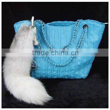 2010 newly developed hot-selling fox tail (really natural fox fur) use for bag hanging or keychain