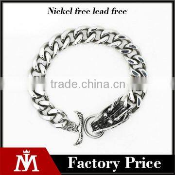Dragon head Italy figaro cuban curb chain bracelet