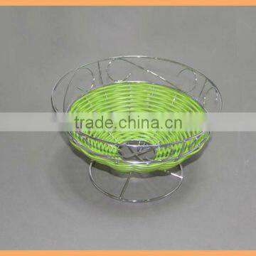 plastic weave cheap green weave fruit basket