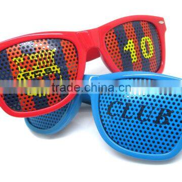 2014 New Collection Pinhole Sticker Fans Glasses With Flag Printing Lens Promotion 2014 World Cup Sticker Sunglasses (BSP2836)