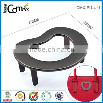 Apple shape middle hollow custom metal accessories for leather