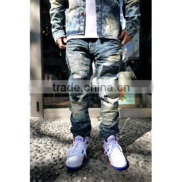 High Quality Heavy Wash Ripped Jeans Wholesale Destroyed Jean American Wholesale Jeans (LOTM258) photo-2