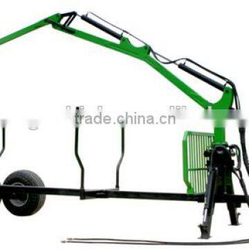 8Ton max load 600kgs Lifting capacity crane timber trailer,forest trailer,forest trailer with crane