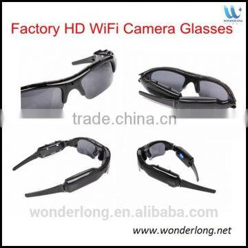 hd720p WIFI sunglass camera work with android IOS mobile app, glasses recorder pinhole hidden camera